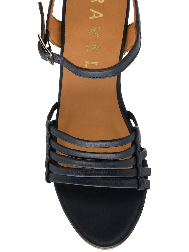 Ravel Blue Leather Ankle Strap Sandals - Image 4 of 4 Ravel Blue Leather Ankle Strap Sandals - Image 4 of 4