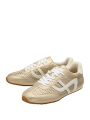 Ravel Gold Lace-Up Trainers - Image 2 of 4