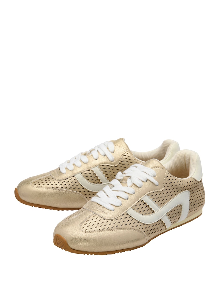 Ravel Gold Lace-Up Trainers - Image 2 of 4 Ravel Gold Lace-Up Trainers - Image 2 of 4