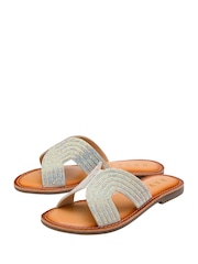 Ravel Silver Leather Mule Sandals - Image 2 of 4