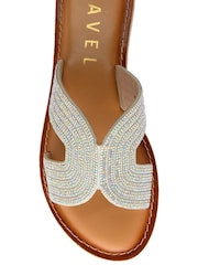 Ravel Silver Leather Mule Sandals - Image 4 of 4