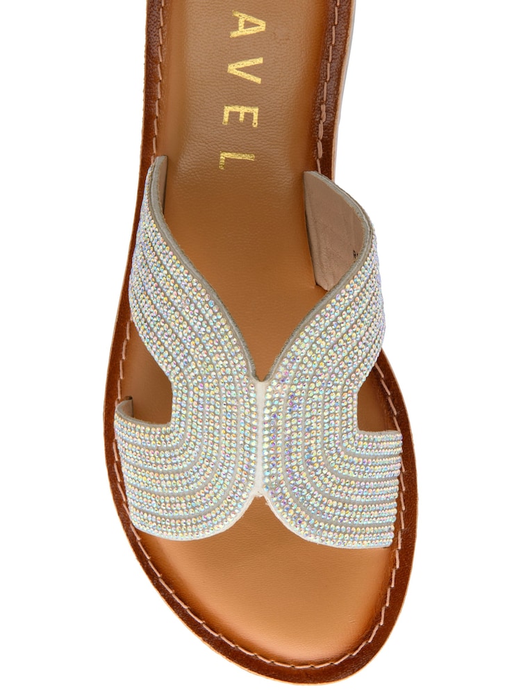 Ravel Silver Leather Mule Sandals - Image 4 of 4