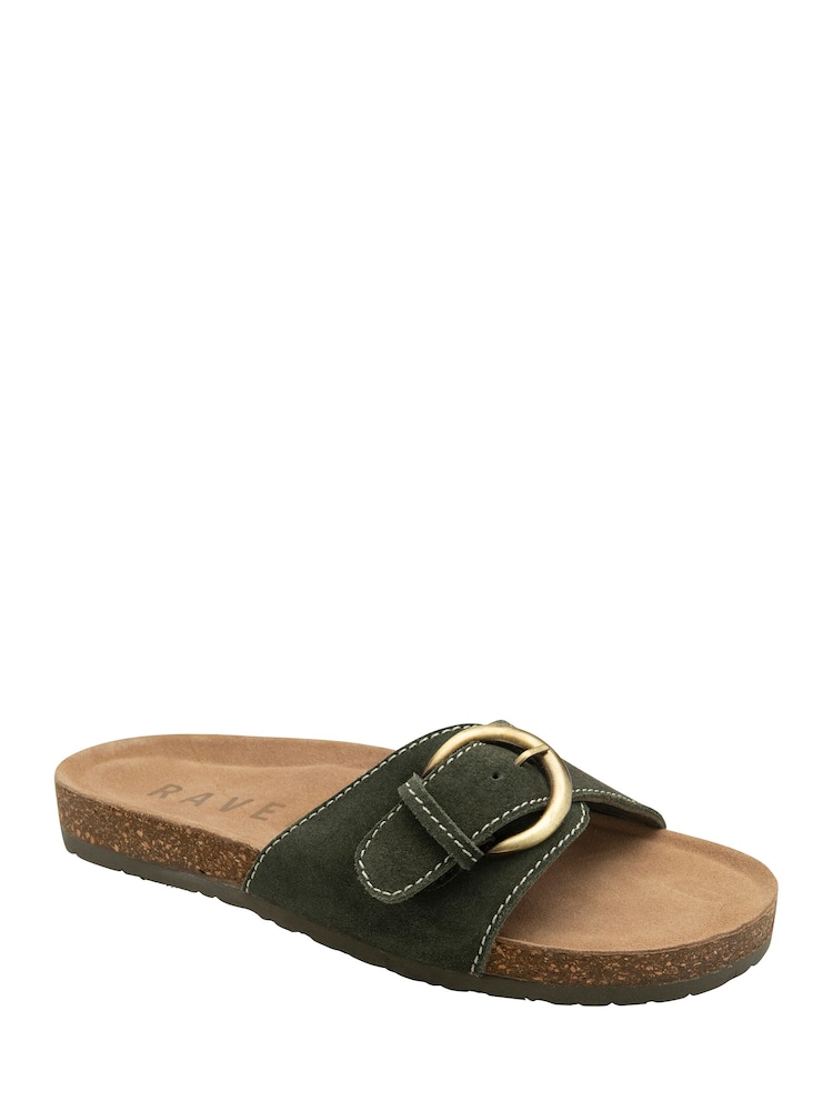 Ravel Green Suede Mule Sandals - Image 1 of 4 Ravel Green Suede Mule Sandals - Image 1 of 4