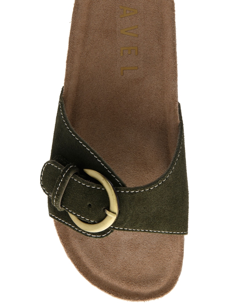 Ravel Green Suede Mule Sandals - Image 4 of 4 Ravel Green Suede Mule Sandals - Image 4 of 4