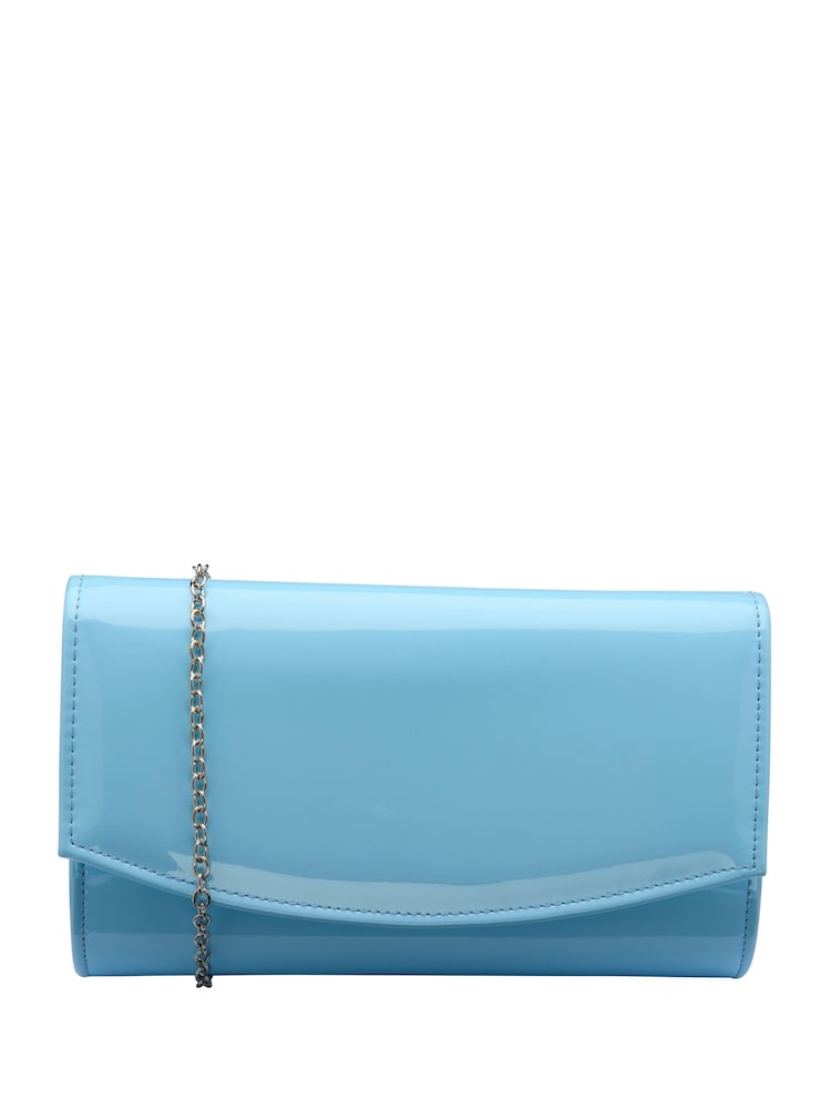 Ravel Blue Clutch Bag with Chain - Image 1 of 4 Ravel Blue Clutch Bag with Chain - Image 1 of 4