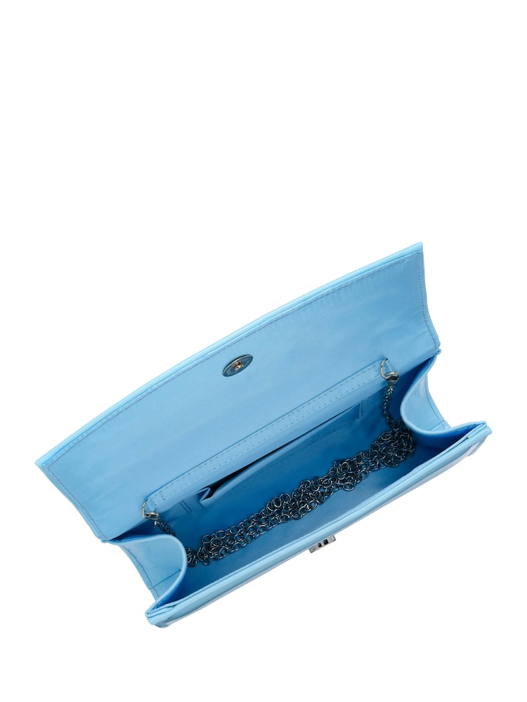 Ravel Blue Clutch Bag with Chain - Image 4 of 4 Ravel Blue Clutch Bag with Chain - Image 4 of 4