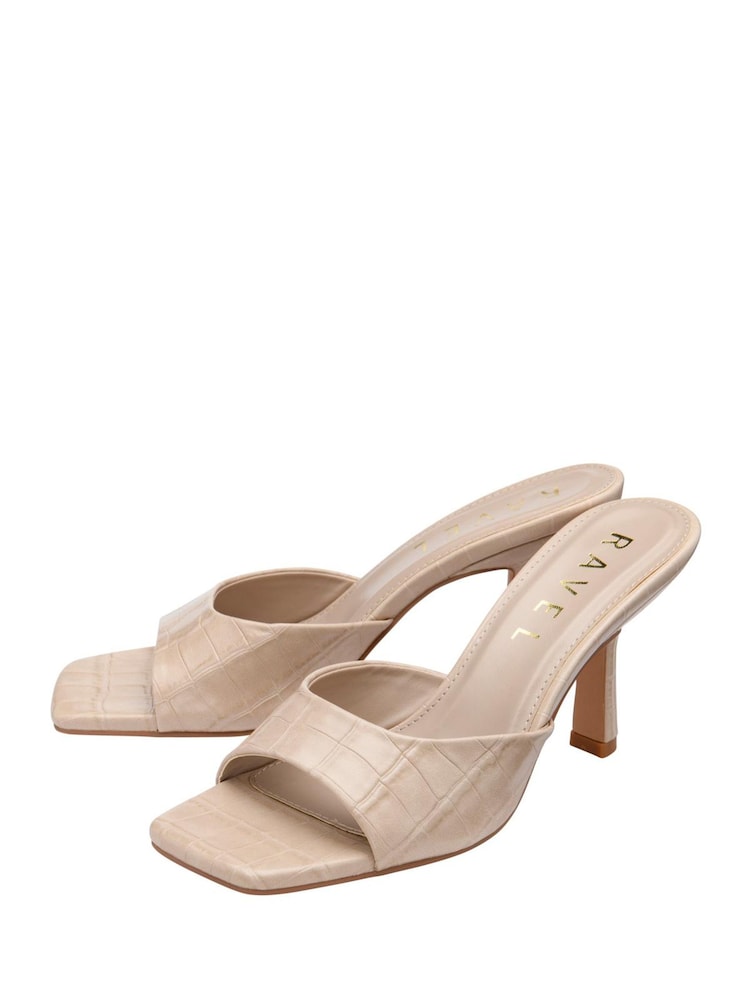 Ravel Natural Heeled Mule Sandals - Image 2 of 4