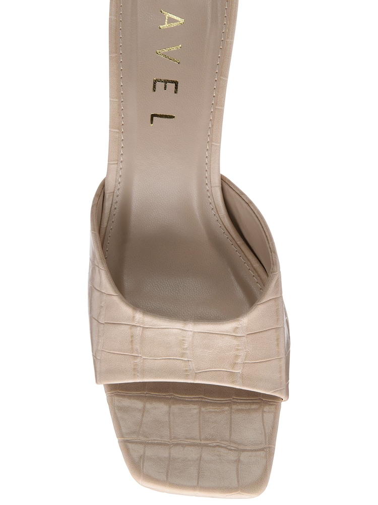 Ravel Natural Heeled Mule Sandals - Image 4 of 4