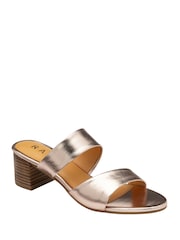 Ravel Gold Leather Mule Sandals - Image 1 of 4