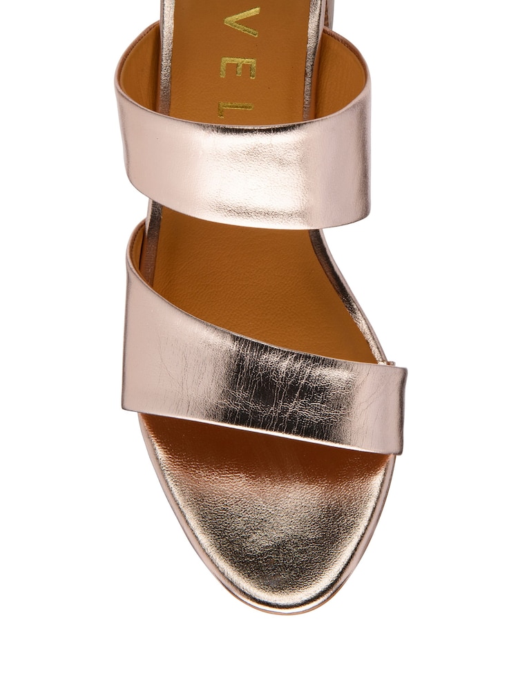 Ravel Gold Leather Mule Sandals - Image 4 of 4 Ravel Gold Leather Mule Sandals - Image 4 of 4