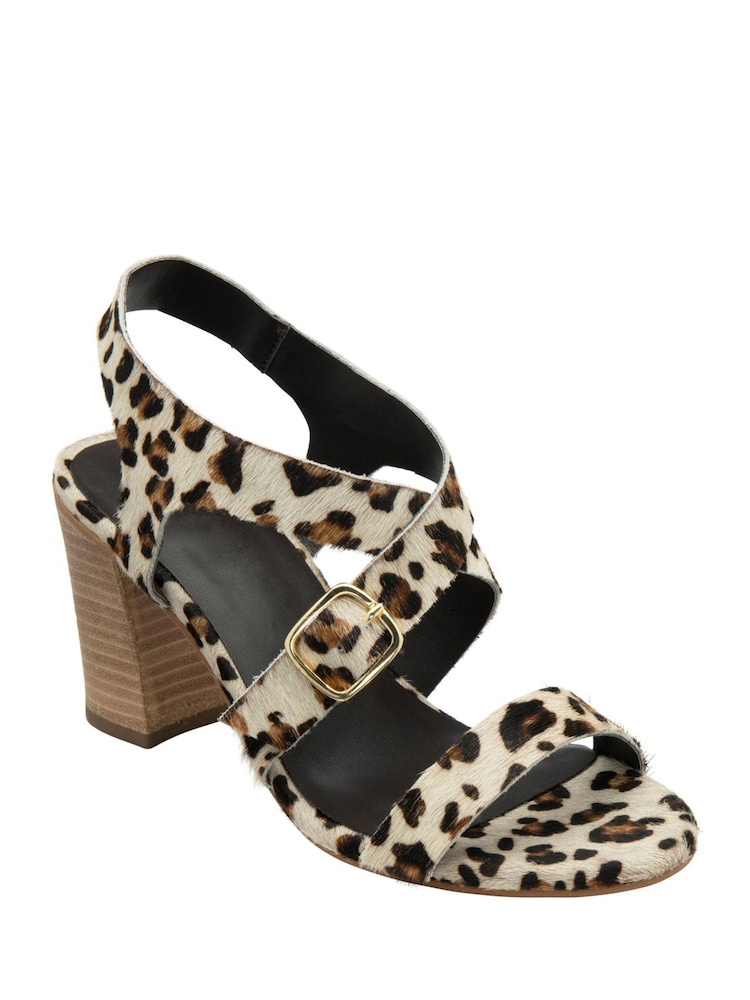 Ravel Animal Leather Block Heel Sandals - Image 1 of 4