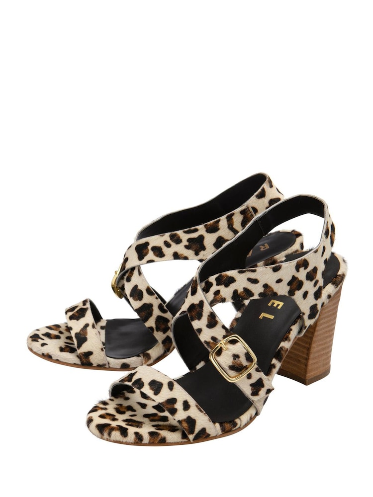Ravel Animal Leather Block Heel Sandals - Image 2 of 4