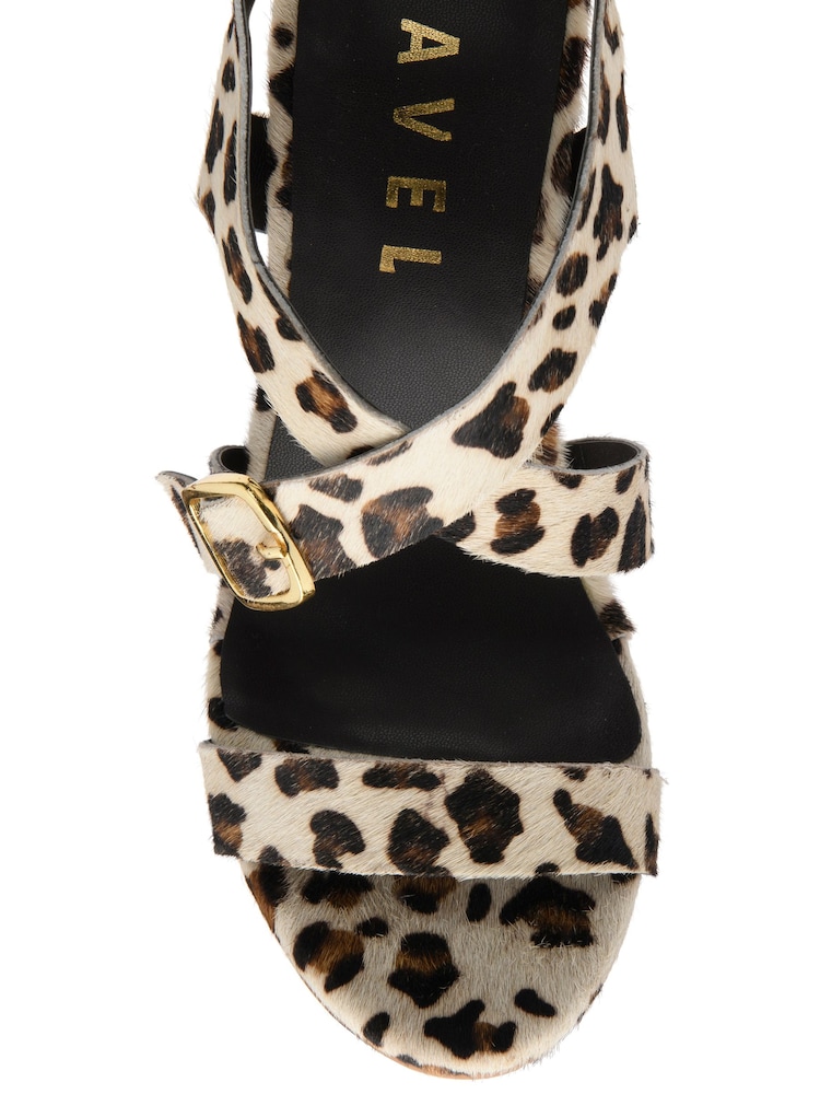 Ravel Animal Leather Block Heel Sandals - Image 4 of 4