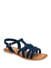 Ravel Blue Suede Open-Toe Sandals - Image 1 of 4