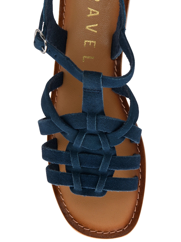 Ravel Blue Suede Open-Toe Sandals - Image 4 of 4 Ravel Blue Suede Open-Toe Sandals - Image 4 of 4