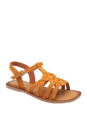 Ravel Orange Suede Open-Toe Sandals - Image 1 of 4