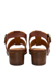 Ravel Brown Leather Heeled Sandals - Image 3 of 4
