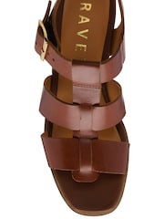 Ravel Brown Leather Heeled Sandals - Image 4 of 4
