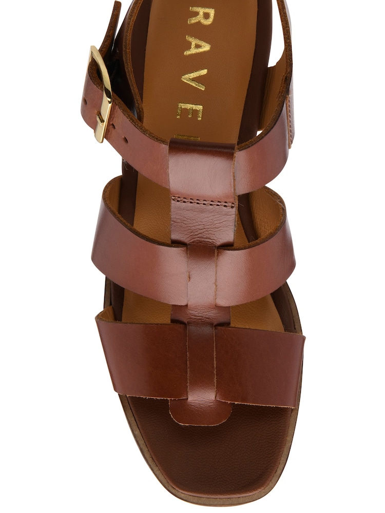 Ravel Brown Leather Heeled Sandals - Image 4 of 4