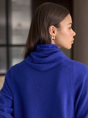 金屬藍 - N.Premium Cashmere Wool Triangle Scarf - 圖片 4，共 8
