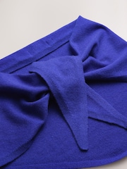 金屬藍 - N.Premium Cashmere Wool Triangle Scarf - 圖片 7，共 8