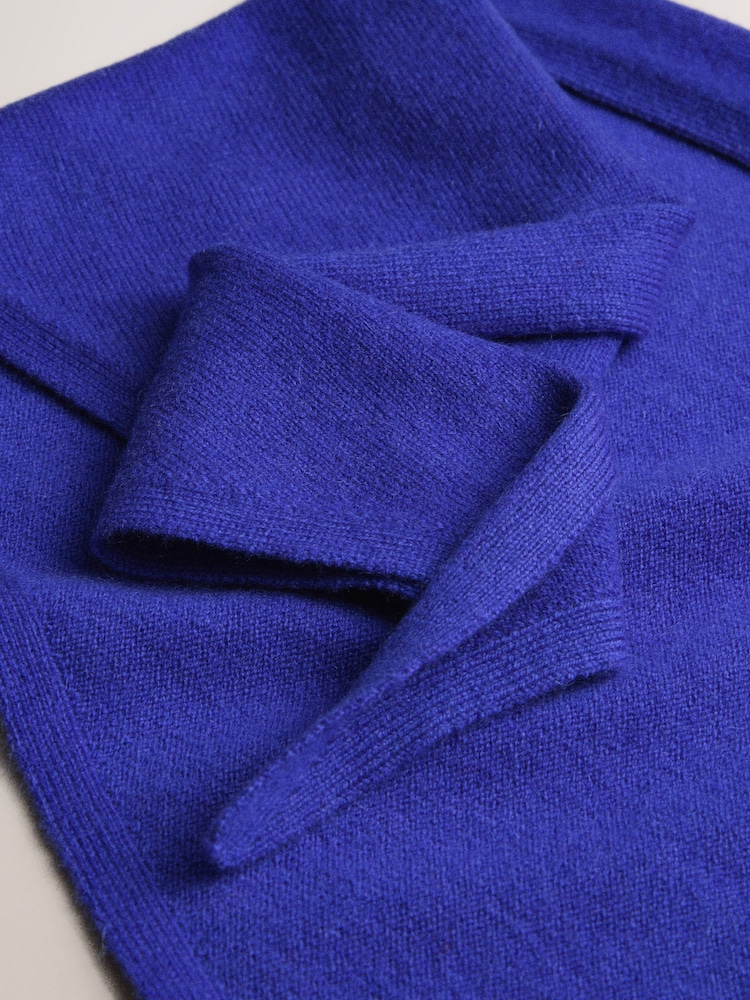 金屬藍 - N.Premium Cashmere Wool Triangle Scarf - 圖片 8，共 8