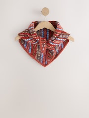 Brown Multi Fairisle Triangle Knitted Scarf With Wool - Image 5 of 7