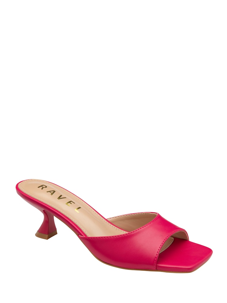 Ravel Pink Heeled Mule Sandals - Image 1 of 4 Ravel Pink Heeled Mule Sandals - Image 1 of 4