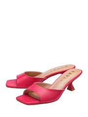 Ravel Pink Heeled Mule Sandals - Image 2 of 4