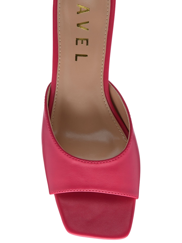 Ravel Pink Heeled Mule Sandals - Image 4 of 4 Ravel Pink Heeled Mule Sandals - Image 4 of 4