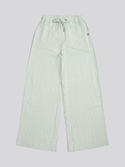 U.S. Polo Assn Green Linen Stripe Drawstring Wide Leg Trousers - Image 5 of 7