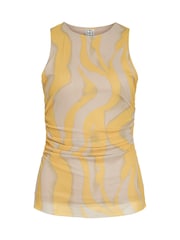 Rouge Edit Yellow Mesh Patterned Sleeveless V-Neck Vest - Image 5 of 6