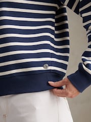 U.S. Polo Assn Blue Funnel Neck Stripe Sweatshirt - Image 2 of 8