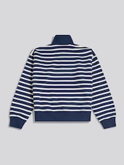 U.S. Polo Assn Blue Funnel Neck Stripe Sweatshirt - Image 7 of 8