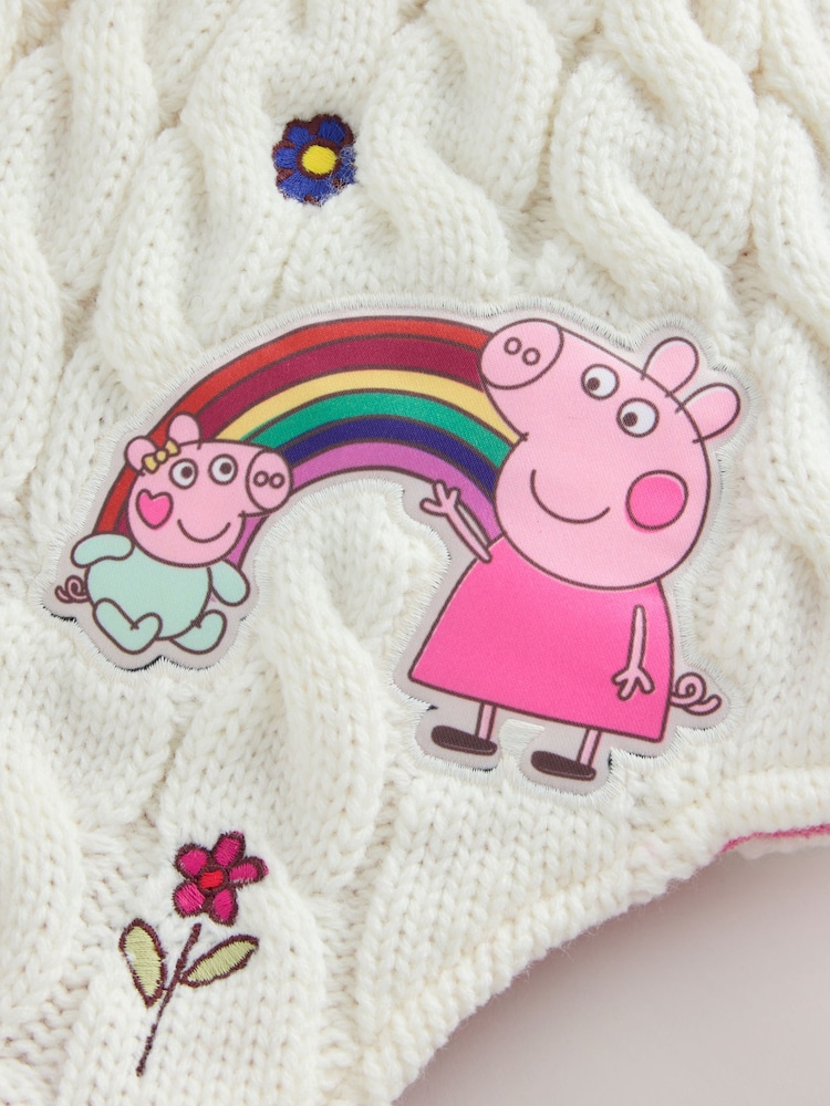 白色/粉色 - Peppa Pig 遮耳帽（ 1 - 10岁） - 图片2 / 3