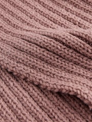 Mink Brown Rib Pom Scarf (3-16yrs) - Image 2 of 3