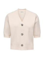 JDY Cream Half Sleeve Jewel Button Cardigan - Image 1 of 2
