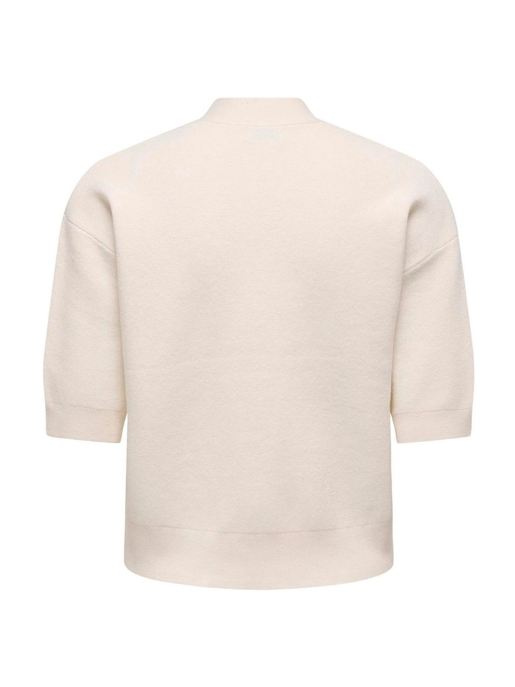 JDY Cream Half Sleeve Jewel Button Cardigan - Image 2 of 2