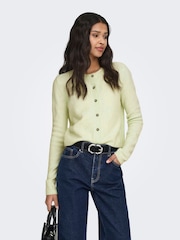 JDY Green Knitted Button Down Short Cardigan - Image 1 of 5