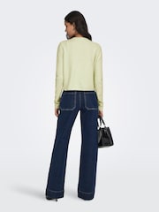 JDY Green Knitted Button Down Short Cardigan - Image 2 of 5