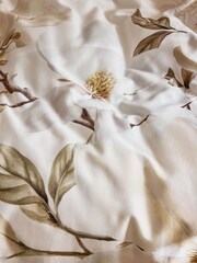 Lipsy Cream Serene Blossom 200 Thread Count Cotton Sateen Bedset - Image 4 of 5