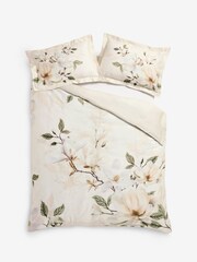 Lipsy Cream Serene Blossom 200 Thread Count Cotton Sateen Bedset - Image 5 of 5