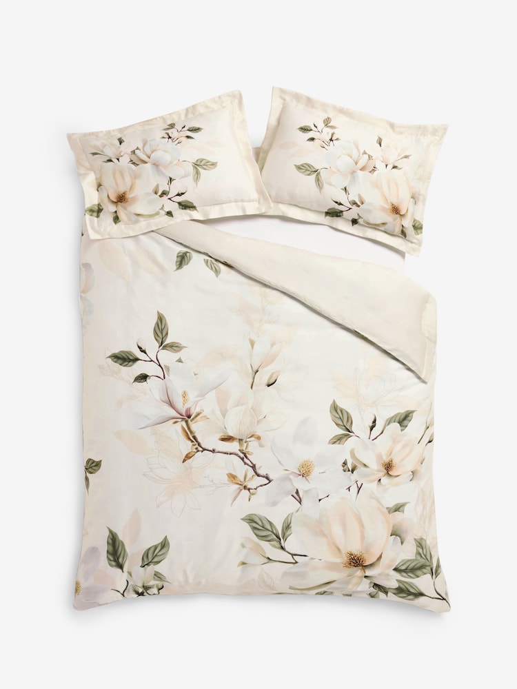 Lipsy Cream Serene Blossom 200 Thread Count Cotton Sateen Bedset - Image 5 of 5