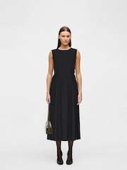 VILA Black Midi Poplin Dress - Image 1 of 3