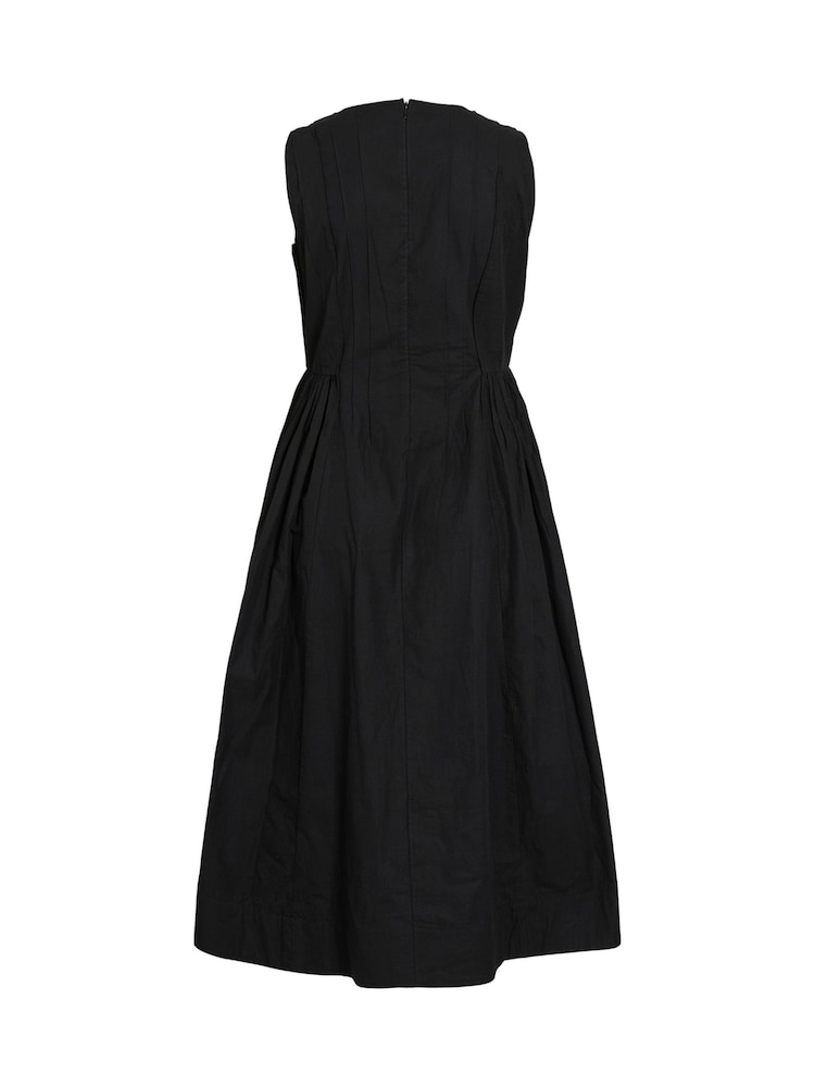 VILA Black Midi Poplin Dress - Image 3 of 3
