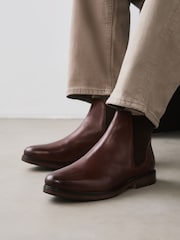 Tan Brown Leather Chelsea Boots - Image 1 of 7