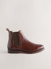 Tan Brown Leather Chelsea Boots - Image 4 of 7