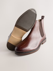 Tan Brown Leather Chelsea Boots - Image 6 of 7