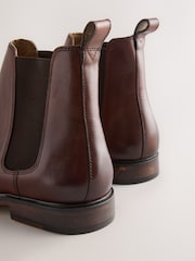 Tan Brown Leather Chelsea Boots - Image 7 of 7