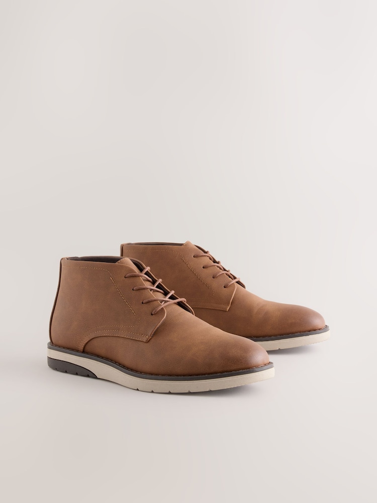 Tan Brown Wedge Boots - Image 1 of 7